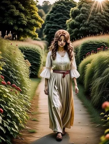 girl in the garden,celtic woman,garden of eden,secret garden of venus,ahlam,guinevere