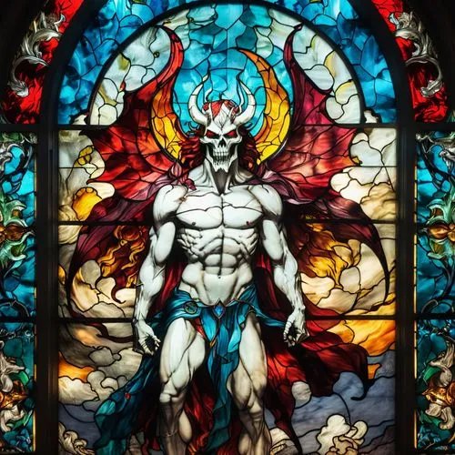 stained glass window,stained glass,samael,god of the sea,magog,cherubim,Unique,Paper Cuts,Paper Cuts 08