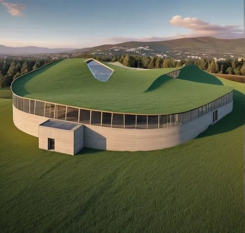 design a building on open ground
,golf hotel,grass roof,dunes house,turf roof,glass rock,golf club,radio telescope,cooling house,planetarium,musical dome,futuristic art museum,guggenheim museum,golf r