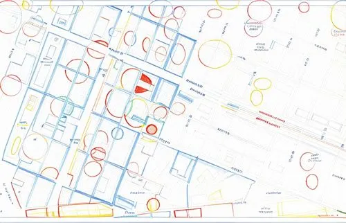 very simple colored pencil version of this diagram, KEEP COLORS THE SAME,street map,street plan,demolition map,city map,red place,mapped,gps map,google maps,orienteering,spatial,fragmentation,map outl