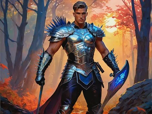 fantasy warrior,male elf,aegon,sveinn,teferi,anduin,caliandro,garen,paladin,avanhard,garrison,valdimir,eliran,wallonien,sovran,seregil,herennius,heroic fantasy,sorceror,defence,Conceptual Art,Oil color,Oil Color 25