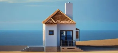 solar roof tiles,lifeguard tower,miniature house,rubjerg knude lighthouse,beach hut,model house,dunes house,3d render,house of the sea,rubjerg knude,island church,render,sunken church,3d model,3d rend