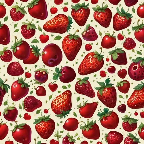 fruit pattern,strawberries,strawberry,watermelon background,many berries,red strawberry,Illustration,Abstract Fantasy,Abstract Fantasy 11