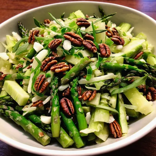 Heart of Palm, Jicama & Asparagus Cabbage Salad with Maple Sriracha Pecans,green bean casserole,green salad,edamame,korean side dish,stir-fried morning glory,sprout salad,sea salad,okra peji,green asp