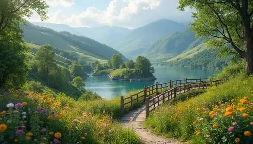 beautiful landscape,meadow landscape,landscape background,nature landscape,nature wallpaper,green landscape,landscape nature,nature background,natural scenery,fantasy landscape,hiking path,background view nature,green meadow,beautiful lake,landscapes beautiful,the natural scenery,mountain meadow,spring nature,river landscape,mountain landscape,Photography,General,Realistic