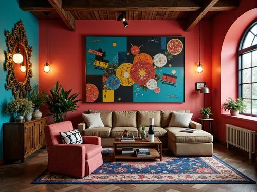 sitting room,interior decor,airbnb icon,living room,loft,contemporary decor,livingroom,apartment lounge,children's interior,bohemian art,fromental,chaise lounge,decor,interior decoration,interior design,modern decor,great room,home interior,mid century modern,family room