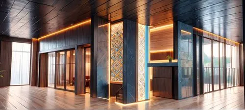 patterned wood decoration,interior modern design,amanresorts,andaz,metallic door,adjaye,Anime,Anime,General