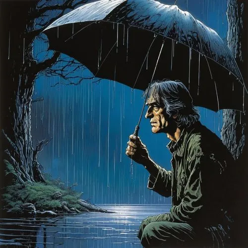 wrightson,struzan,palmiotti,corben,spiegle,in the rain,otacon,blue rain,rainy season,deodato,man with umbrella,jrr tolkien,kubert,aqualung,monsoon,uderzo,rainman,rainfall,creepshow,sematary,Conceptual Art,Daily,Daily 09