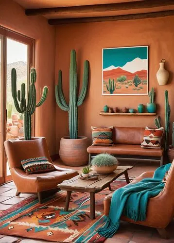 mid century modern,mid century,mid century house,cacti,tuscon,midcentury,southwestern,sitting room,living room,desert landscape,sonoran,warm colors,sonoran desert,livingroom,desert desert landscape,cactus,boho art style,tucson,desert plants,cactuses,Conceptual Art,Oil color,Oil Color 13