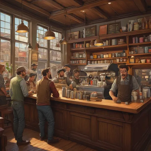 the coffee shop,parisian coffee,coffee shop,coffeehouse,paris cafe,soda fountain,barista,cafe,brandy shop,café,café au lait,coffee break,low poly coffee,watercolor cafe,coffee tea illustration,coffee zone,coffe-shop,coffeemania,coffee background,bar counter,Illustration,Realistic Fantasy,Realistic Fantasy 44