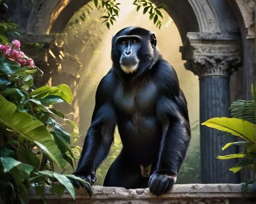 celebes crested macaque,common chimpanzee,bonobo,siamang,chimpanzee,gorilla,macaque,primate,mandrill,great apes,chimp,ape,langur,cercopithecus neglectus,baboon,primates,crab-eating macaque,kong,long tailed macaque,barbary monkey,Conceptual Art,Fantasy,Fantasy 23