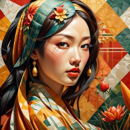 oriental girl,geisha,geisha girl,asian woman,oriental,oriental painting