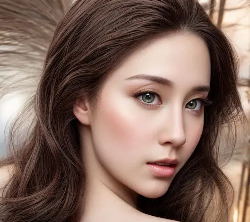 darkhair, adorable fantasy, very cute, sweet beautiful young woman , ,realdoll,oriental girl,xuan lian,retouch,janome chow,cosmetic products,beauty face skin,rou jia mo,natural cosmetic,portrait backg