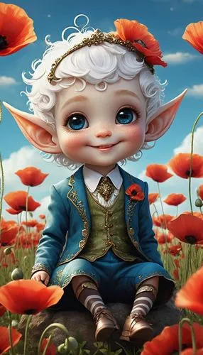 poppy field,eglantine,poppy fields,fairy tale character,male elf,poppy,poppy flower,poppy flowers,fairytale characters,flower background,scandia gnome,flower fairy,little girl fairy,children's background,child fairy,rosa 'the fairy,elf,cupido (butterfly),fantasy portrait,field of flowers,Photography,General,Realistic