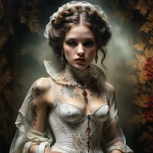 victorian lady,victoriana,knightley,victorian style,edwardian,corsetry,Conceptual Art,Oil color,Oil Color 11