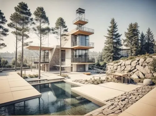 pool house,dunes house,treehouses,timber house,cubic house,kundig,Photography,General,Realistic