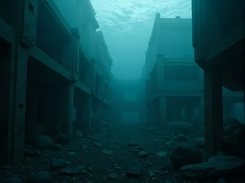 underwater background,ocean underwater,depths,innsmouth,deep sea,atlantik,undersea,aivazovsky,oceanian,ocean floor,gunkanjima,deep ocean,eerie,seabed,the bottom of the sea,underwater landscape,yamatai,ancient city,subterranea,the fog