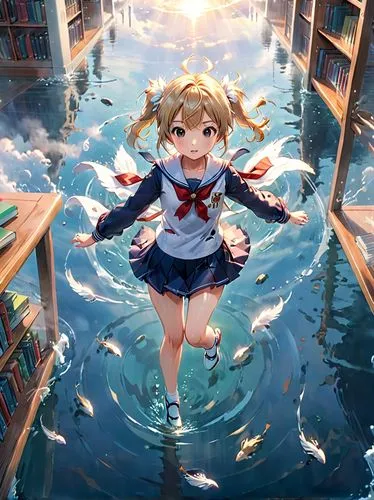 underwater background,tsumugi kotobuki k-on,nagisa,murakami,oceanica,michiru,Anime,Anime,Realistic