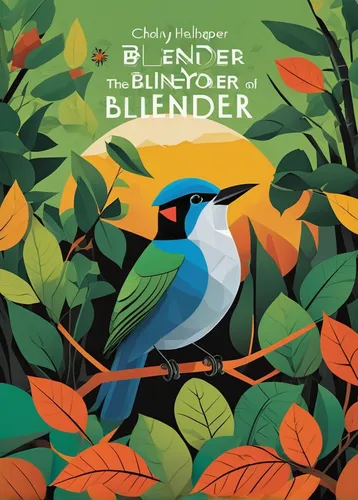 Unlock the secrets of Blender and bring your ideas to life.,blender,tropical bird climber,flower and bird illustration,bird illustration,colorful bleter,cd cover,chestnut sided warbler,blue-capped mot