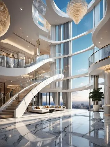 Modern Duke Tip-inspired architecture, futuristic reinvention, sleek design, grand entrance, curved lines, metallic materials, glass façade, LED lighting, intricate stone carvings, majestic columns, s