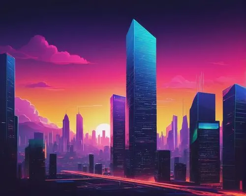 futuristic landscape,cityscape,skyscrapers,city skyline,metropolis,colorful city,fantasy city,cyberpunk,evening city,skyline,futuristic,city blocks,ultraviolet,vast,skyscraper,dusk background,cities,city,sky city,dusk,Art,Artistic Painting,Artistic Painting 26