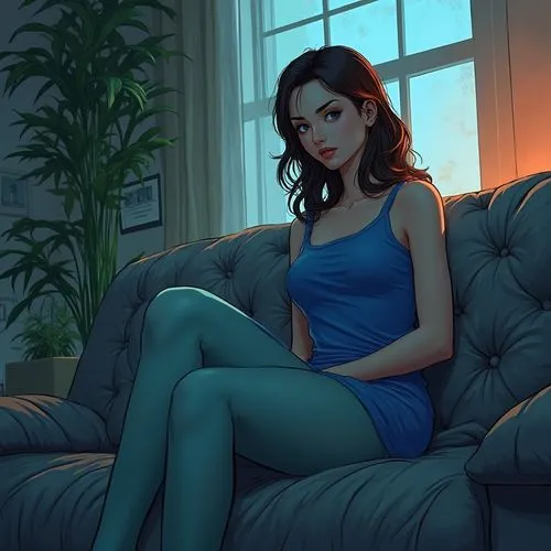 shadman,fujiko,eldena,sonnessa,kalinda,blue pillow,Illustration,American Style,American Style 11