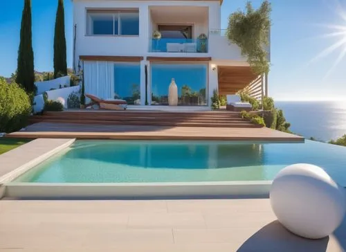 Stunning family residence, high end living and outdoor lifestyle, dinning, jacuzzi and family life. ,a house with a large swimming pool next to it,holiday villa,inmobiliarios,dreamhouse,pool house,bea