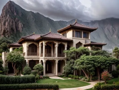 asian architecture,chinese architecture,house in mountains,house in the mountains,chinese temple,yunnan,buddhist temple,vietnam,dragon palace hotel,beautiful home,stone palace,bhutan,oriental,persian 