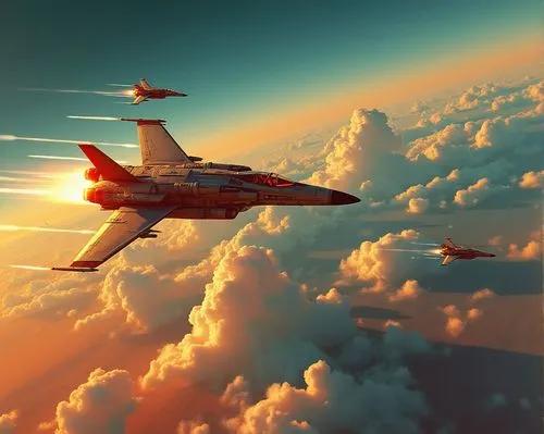 stratospheric,sunstorm,thunderbirds,jetfighters,raaf hornets,afterburners,Conceptual Art,Sci-Fi,Sci-Fi 12