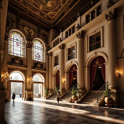 entrance hall,foyer,europe palace,enfilade,ballroom,sapienza,lobby,musée d'orsay,kunsthistorisches museum,cochere,versailles,royal interior,hallway,hermitage,venetian hotel,semperoper,nationaltheatret,ornate room,crown palace,grandeur