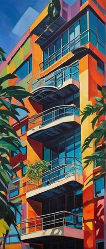 seidler,fresnaye,rosenquist,colorful facade,apartment block,escala,facade painting,apartment building,feitelson,apartment blocks,mooloolaba,bondi,balconies,woolloongabba,hejduk,condominia,leichhardt,modernism,savoye,edificio,Conceptual Art,Oil color,Oil Color 25