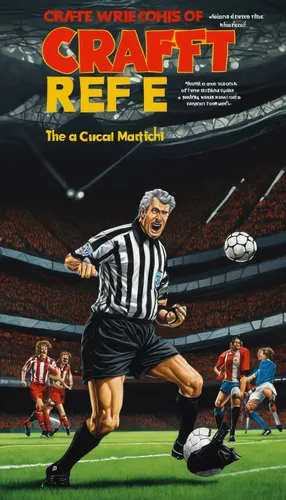 Craft a humorous narrative about a clumsy referee who inadvertently influences the outcome of a crucial football match.,international rules football,australian rules football,the referee,referee,refer