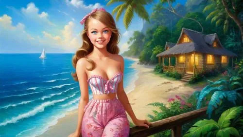 mermaid background,fantasy picture,candy island girl,the sea maid,lachapelle,beach background,donsky,girl with a dolphin,fantasy art,polynesian girl,girl on the boat,hawaiiana,landscape background,tropical house,girl on the river,amphitrite,creative background,girl in a long dress,photo painting,atlantica