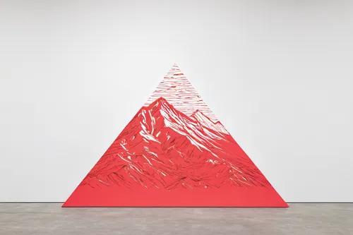 klaus rinke's time field,triangular,glass pyramid,pyramid,three dimensional,red paint,installation,triangles,volcano,modern art,postmasters,salt mountain,art object,art with points,penrose,art world,wall,triangle,triangles background,matruschka,Conceptual Art,Graffiti Art,Graffiti Art 11