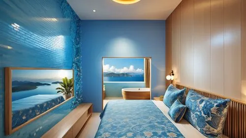 blue room,guestrooms,japanese-style room,sleeping room,luxury bathroom,stateroom,Photography,General,Realistic