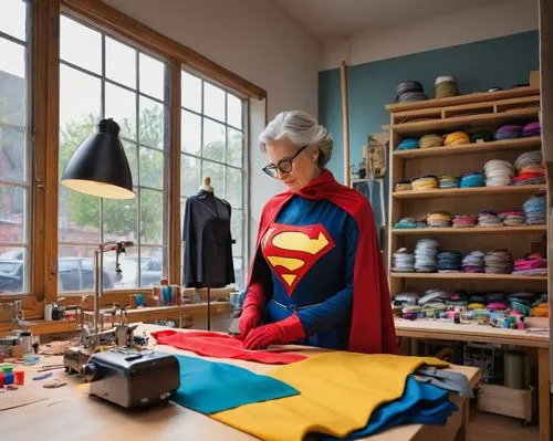 super woman,knitting clothing,superman,super hero,superman logo,super man,super heroine,caped,dressmaker,woman in menswear,artist's mannequin,superhero,celebration cape,fashion designer,wonderwoman,sewing notions,wonder woman city,cosplayer,woodworker,shopkeeper,Conceptual Art,Daily,Daily 27