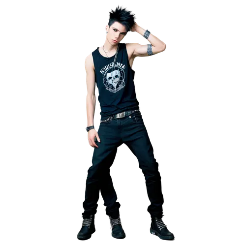 rocker,punk design,punk,sleeveless shirt,goth,mohawk hairstyle,goth subculture,gothic fashion,screw,gothic style,vest,hog xiu,goths,goth like,boy model,png transparent,gothic,photo session in torn clothes,axel jump,boys fashion,Illustration,Vector,Vector 06