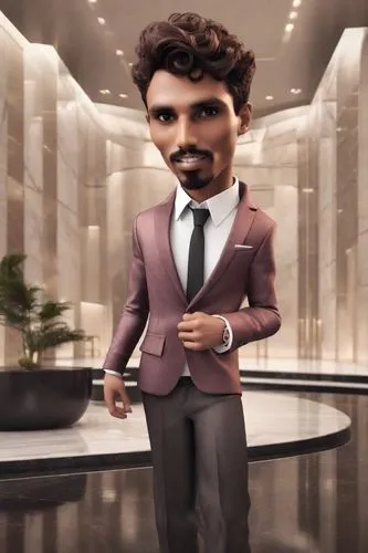 the computer generated image shows an animated person in a suit,ceo,african businessman,a black man on a suit,black businessman,karanka,bahria,jadeja,doraiswamy,udwan,ishmouratova,manjeet,blur office 