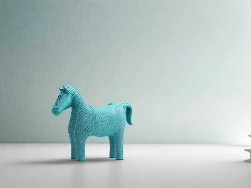 Seating element in Stefano Giovannoni style, made of turquoise-coloured molded polyethylene, with Turkish rug motifs, childish, soft form,blue elephant,elephant toy,miniature figures,desk accessories,