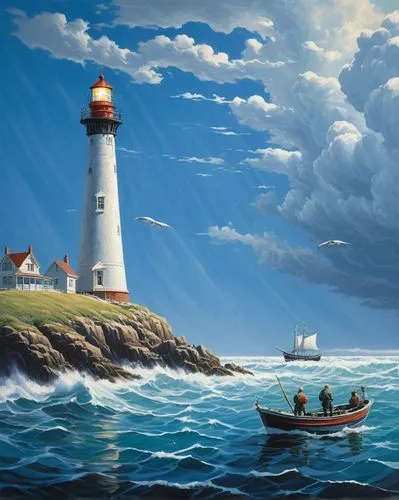 lighthouses,electric lighthouse,lighthouse,light house,david bates,siggeir,Illustration,Retro,Retro 14