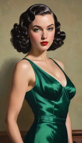 jane russell-female,art deco woman,retro pin up girl,dita,pin-up girl,lempicka,Illustration,Retro,Retro 09