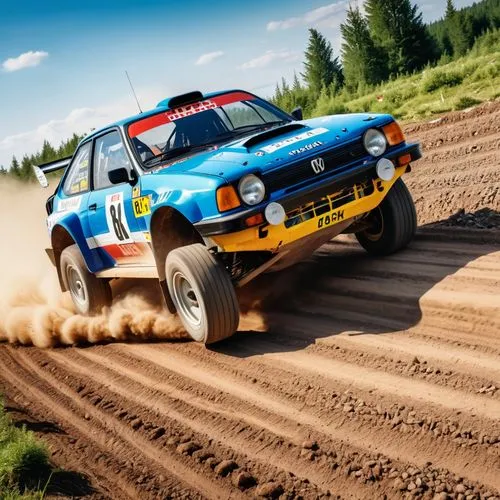 A rally car from the 1990s, on difficult tracks and with an eye-catching color.,rallye,rallying,bfgoodrich,crosscountry,dakar rally,rallycross,hilux,sainz,rally,ralli,jimny,kadett,matra,off road,sport