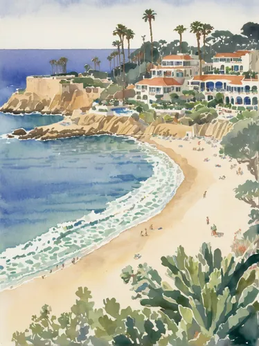 laguna beach,watercolor,watercolor painting,watercolor palm trees,beach landscape,santa barbara,watercolor sketch,watercolor pencils,watercolors,newport beach,watercolor paint,carmel by the sea,spyglass,palmbeach,beach scenery,catalina island,carlsbad,water color,watercolor blue,watercolour,Unique,Pixel,Pixel 01