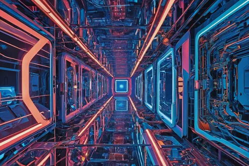 ufo interior,cyberspace,red blue wallpaper,4k wallpaper,cyber,scifi,spaceship space,cyclocomputer,sci fi surgery room,data center,futuristic,matrix,computer room,space station,computer art,orbital,sci-fi,sci - fi,voltage,the server room,Art,Artistic Painting,Artistic Painting 23