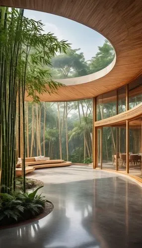 bamboo curtain,bamboo plants,amanresorts,forest house,japanese zen garden,3d rendering,dojo,zen garden,asian architecture,bamboo forest,tropical house,golden pavilion,futuristic architecture,mid century house,timber house,renderings,dunes house,interior modern design,feng shui golf course,hangzhou,Illustration,Realistic Fantasy,Realistic Fantasy 43