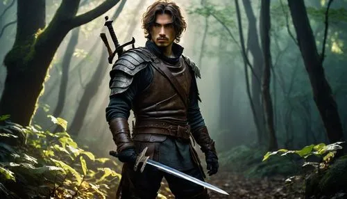 male elf,heroic fantasy,swordsman,robin hood,fantasy picture,fantasy art,sward,lone warrior,fantasy warrior,aa,jrr tolkien,female warrior,elven,swath,dark elf,swordsmen,king arthur,longbow,swordswoman,male character,Illustration,Japanese style,Japanese Style 20