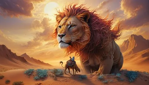 aslan,forest king lion,african lion,lion,male lion,female lion,Illustration,Realistic Fantasy,Realistic Fantasy 25