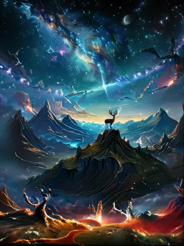 unicorn background,starscape,fantasy landscape,fantasy picture,space art,vast,Conceptual Art,Fantasy,Fantasy 30