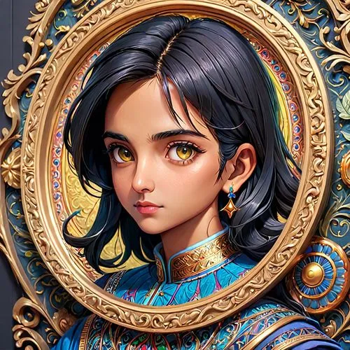 fantasy portrait,radha,lakshmi,jasmine,mulan,girl portrait,sultana,jasmine blue,cleopatra,custom portrait,krishna,jaya,portrait of a girl,dulzaina,romantic portrait,jasmine blossom,oriental princess,portrait background,indian girl,mystical portrait of a girl,Anime,Anime,General