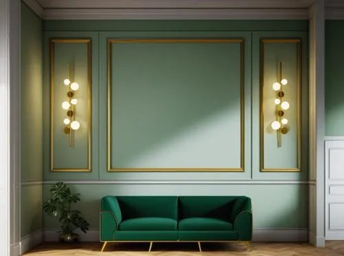 art deco background,enfilade,art deco frame,fromental,wall light,danish room,danish furniture,mahdavi,sconces,art deco,interior decoration,wall lamp,bellocchio,alcoves,foscarini,gustavian,green wallpaper,wainscoting,deco,mobilier,Photography,General,Realistic